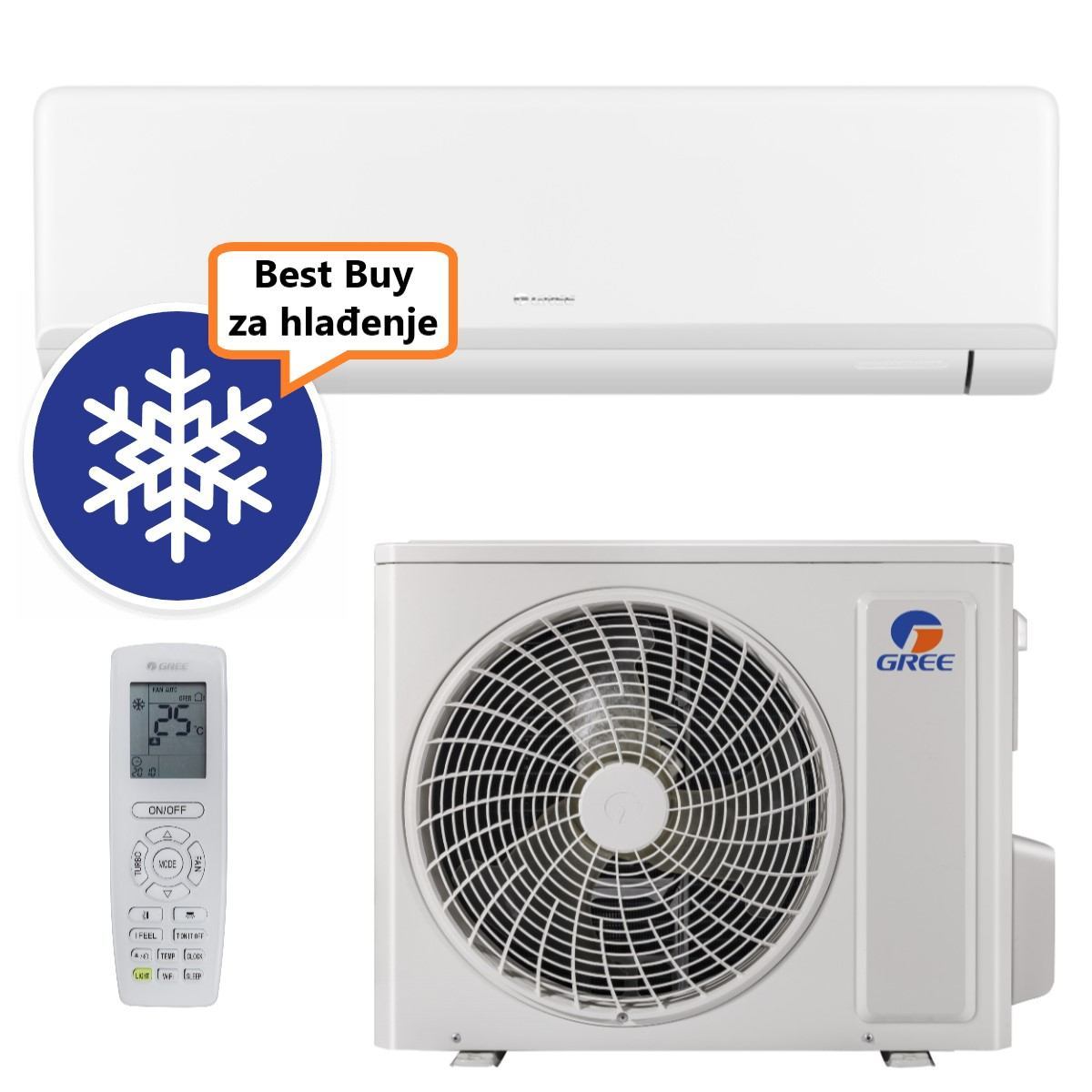 GREE KLIMA UREĐAJ 3,2kW: GWH12AWBXBB - Cosmo Economical, za prostor do 35m2, R32, A++ energetska klasa