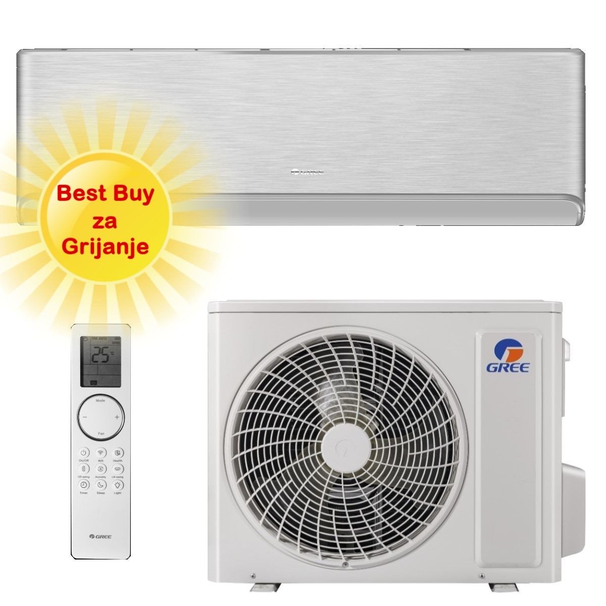 GREE KLIMA UREĐAJ 2,7kW GWH09AVCXB- Airy, za prostor do 30m2, R32, A+++ energetska klasa