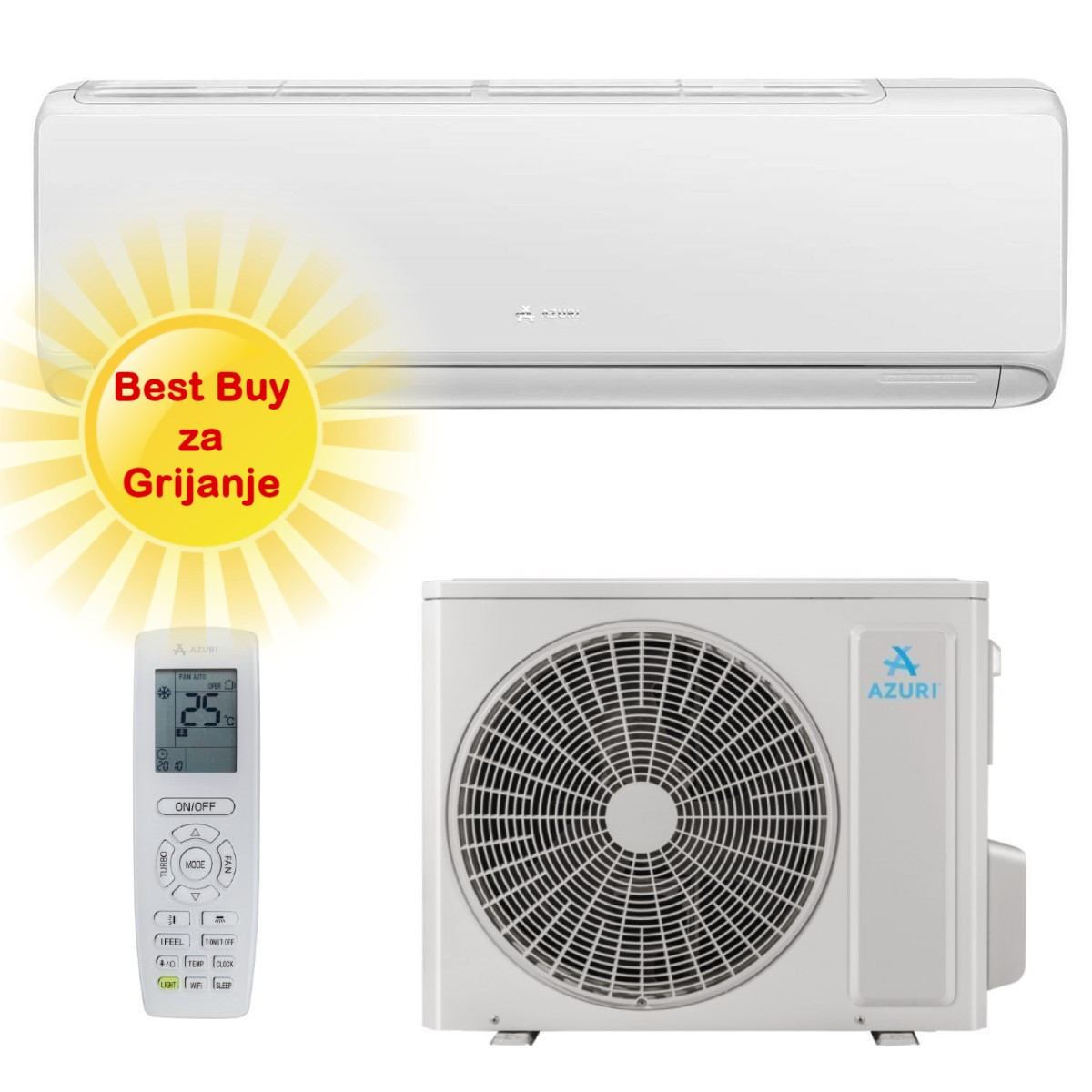 AZURI KLIMA UREĐAJ 5,30kW AZI-WM50VA- Naturalux Inverter, za prostor do 50m2, A++ energetska klasa, Wi-Fi, R-32