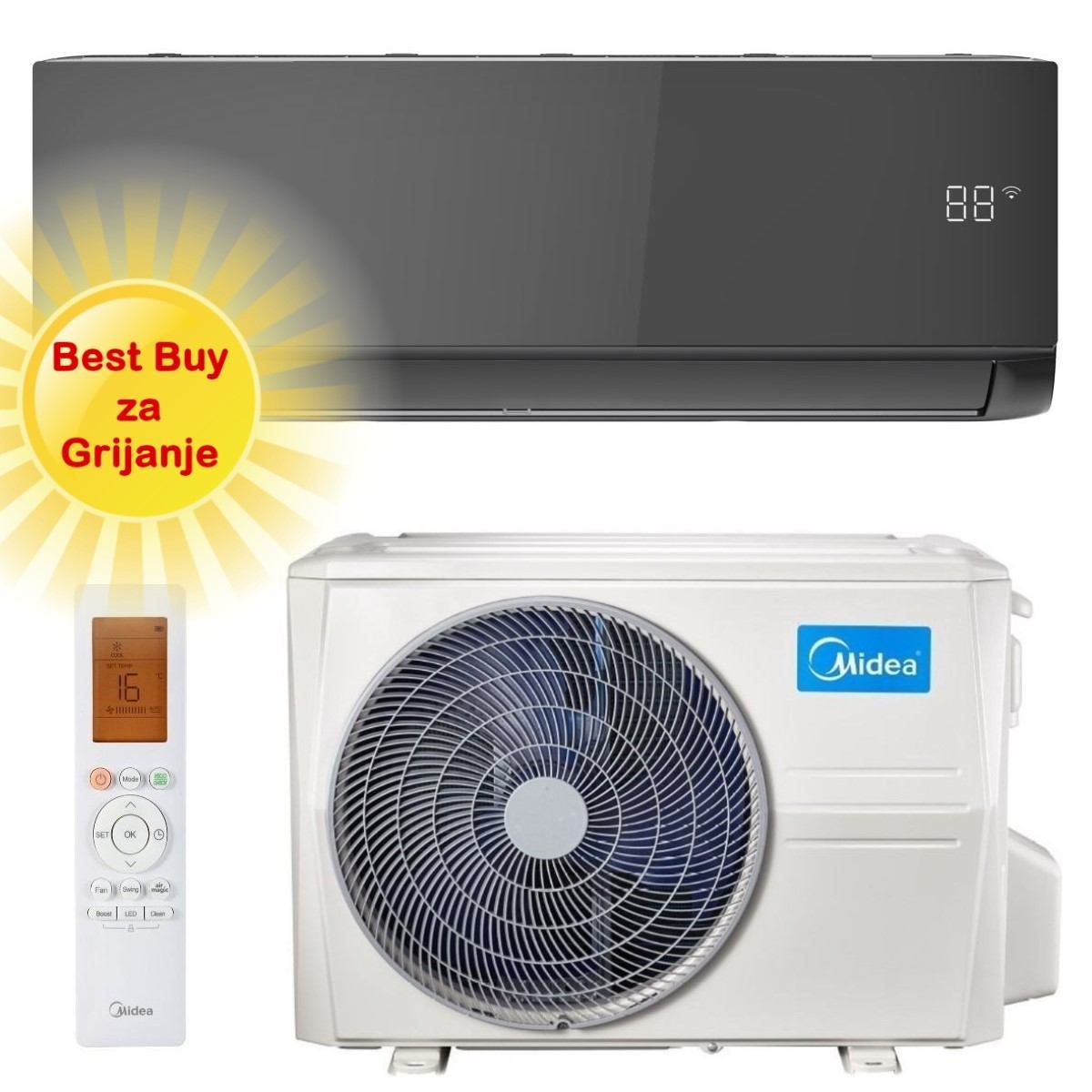 MIDEA KLIMA UREĐAJ 3,5kW MSAGBU-12HRFN8 / MOX230-12HFN8 - XTREME INVERTER Save Pro, za prostor do 35m2, A++ energetska klasa