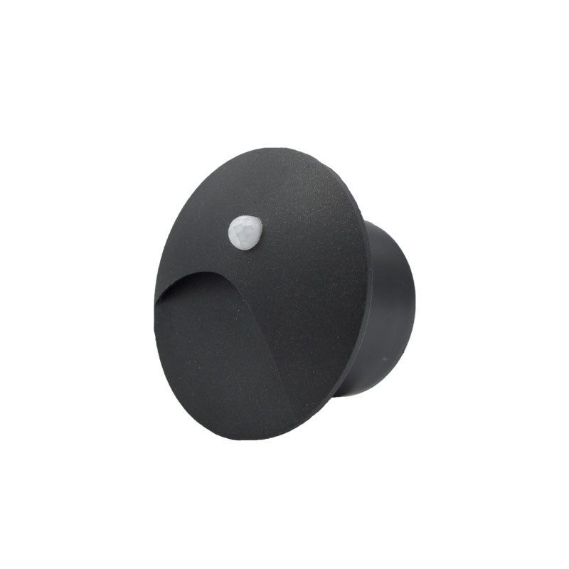 LED ugradna zidna svjetiljka sa senzorom Green Tech 3W, 3000K IP44, crna