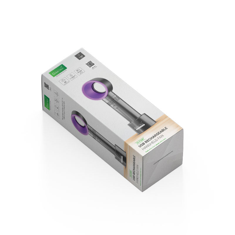 Prijenosni ventilator Green Tech, 1.9W, crni + ljubičasti, sa USB punjenjem