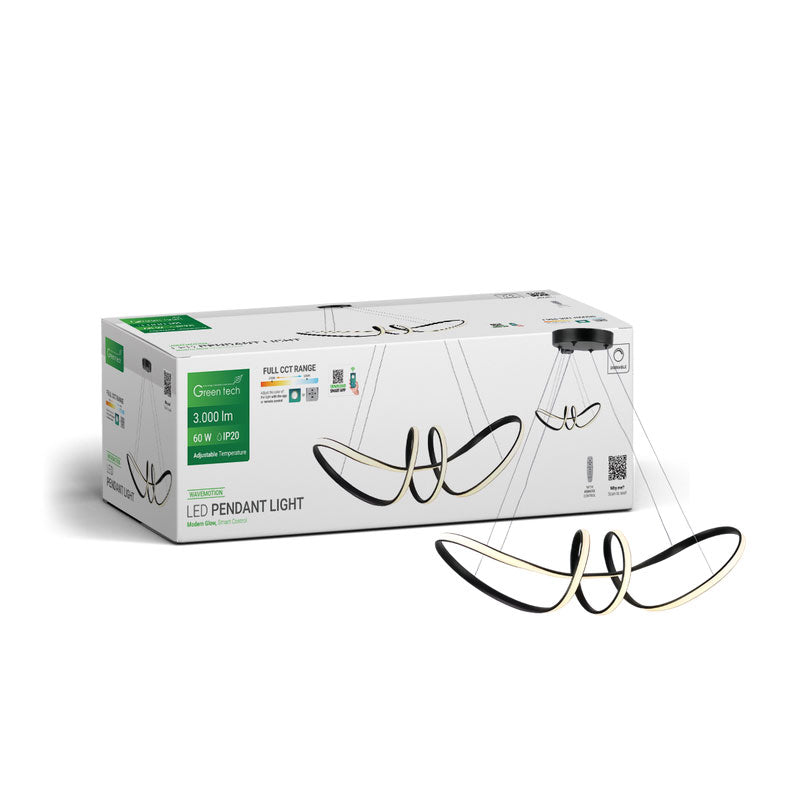 Smart dekorativna visilica Green Tech 60W, 3CCT, dim, APP + daljinski upravljač