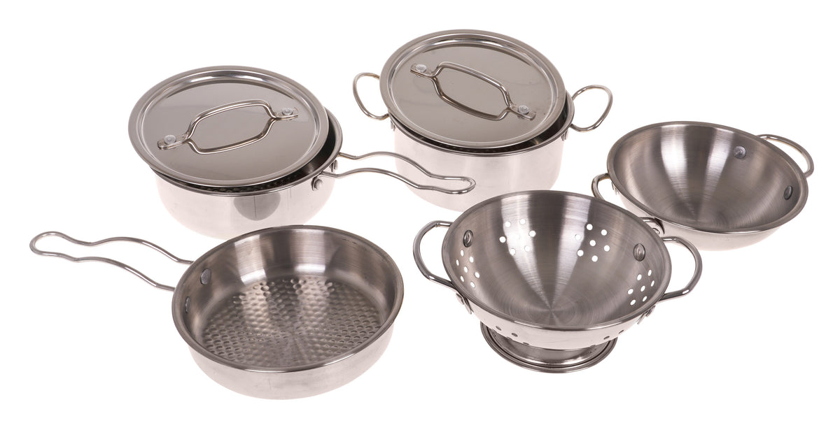 Set metalnih lonaca sa tirkiznom pregačom - 13 elemenata