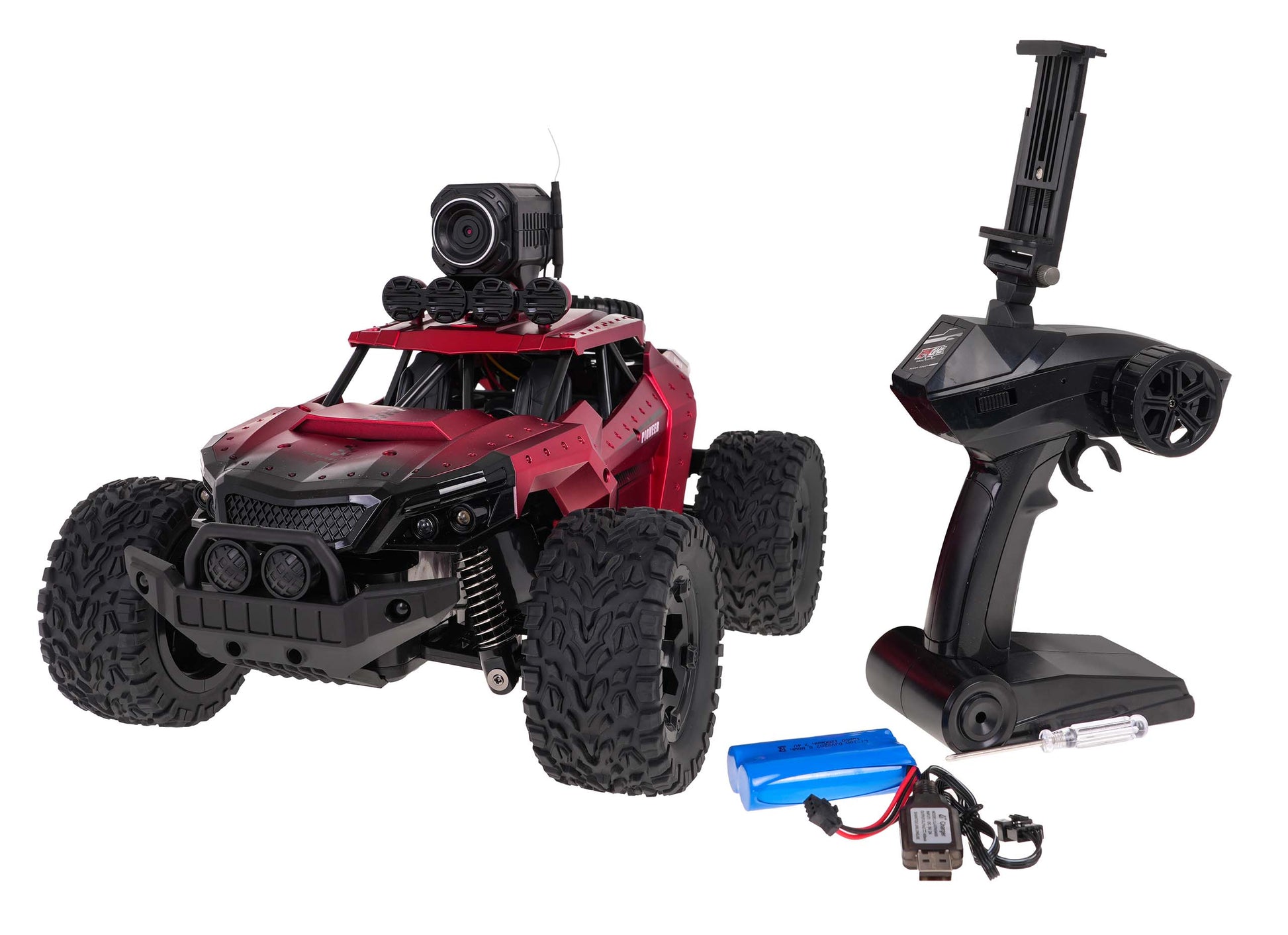 Buggy na daljinsko upravljanjeMEGA Crawler PIONEER sa kamerom - crvena