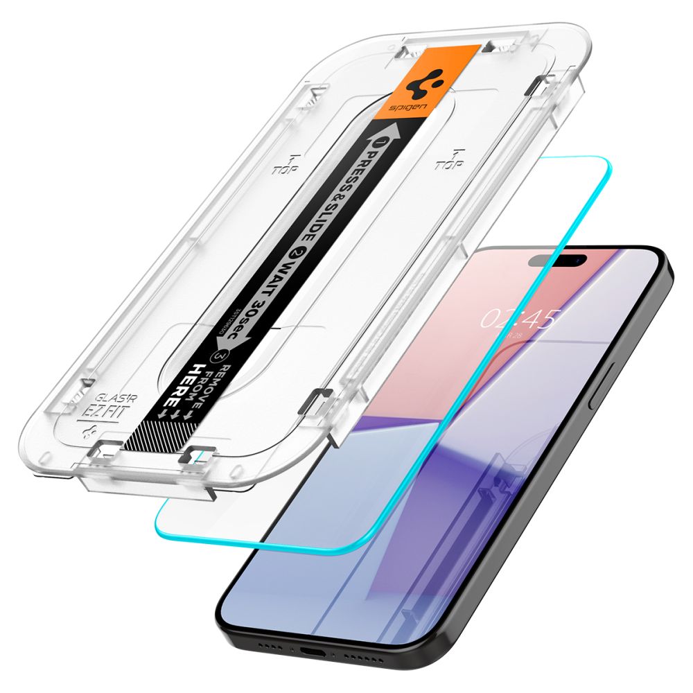 Kaljeno staklo SPIGEN GLAS.TR EZ FIT IPHONE 15 PRO prozirno