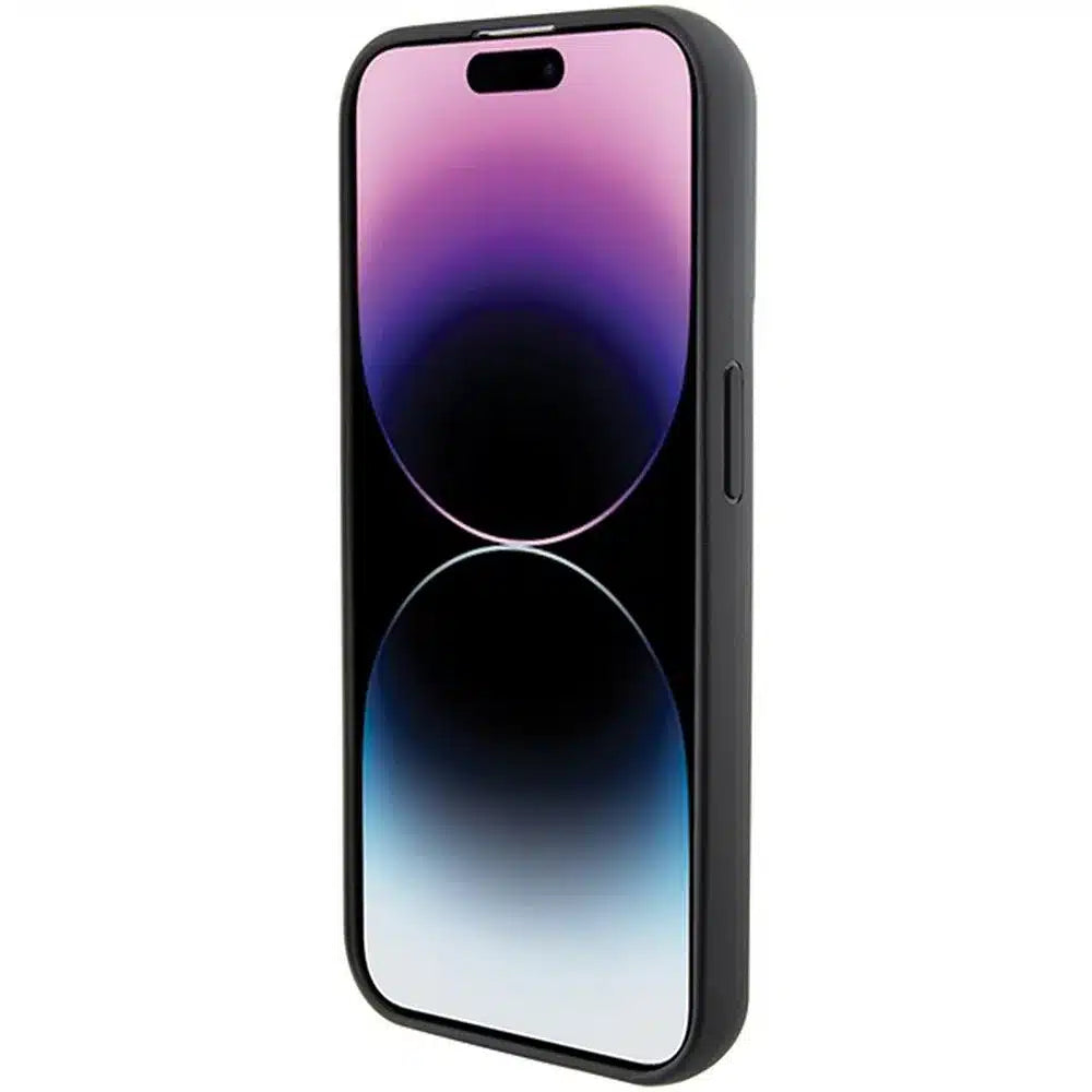 Originální pouzdro KARL LAGERFELD Hardcase KLHCP14XGSACHPK pro iPhone 14 Pro Max (Gripstand Saffiano choupette PIN / černá