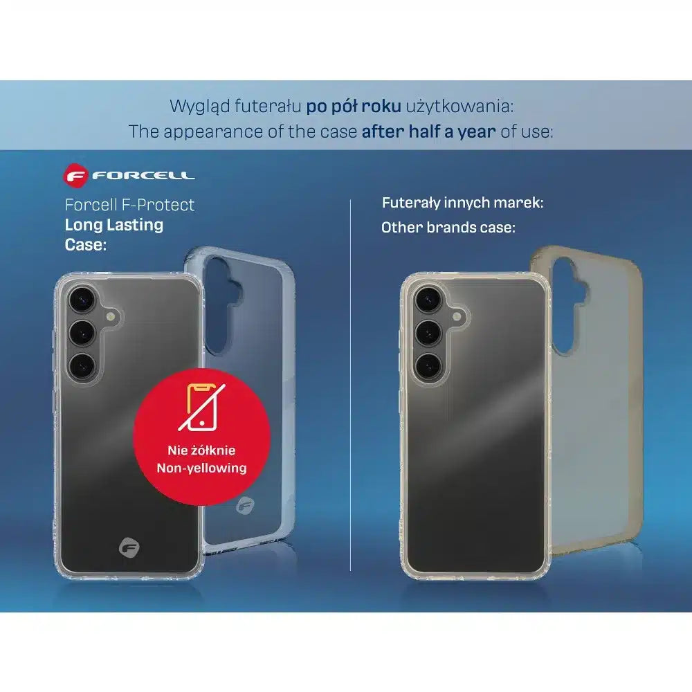 FORCELL F-PROTECT Dlouhotrvající tenký kryt pro SAMSUNG A55 průhledný