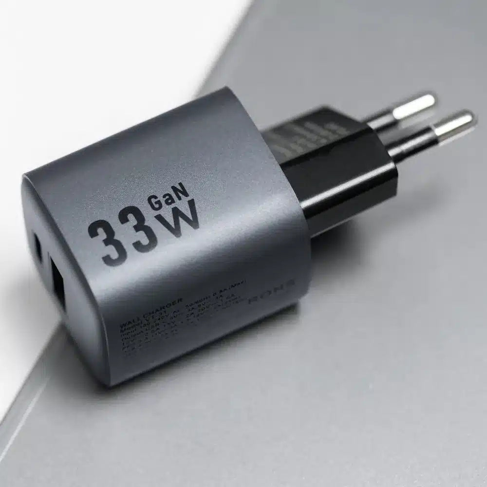 Nabíječka na telefon Forcell F-Energy GaN USB C + USB A QC4.0 PD 3A 33W VT-31 šedá
