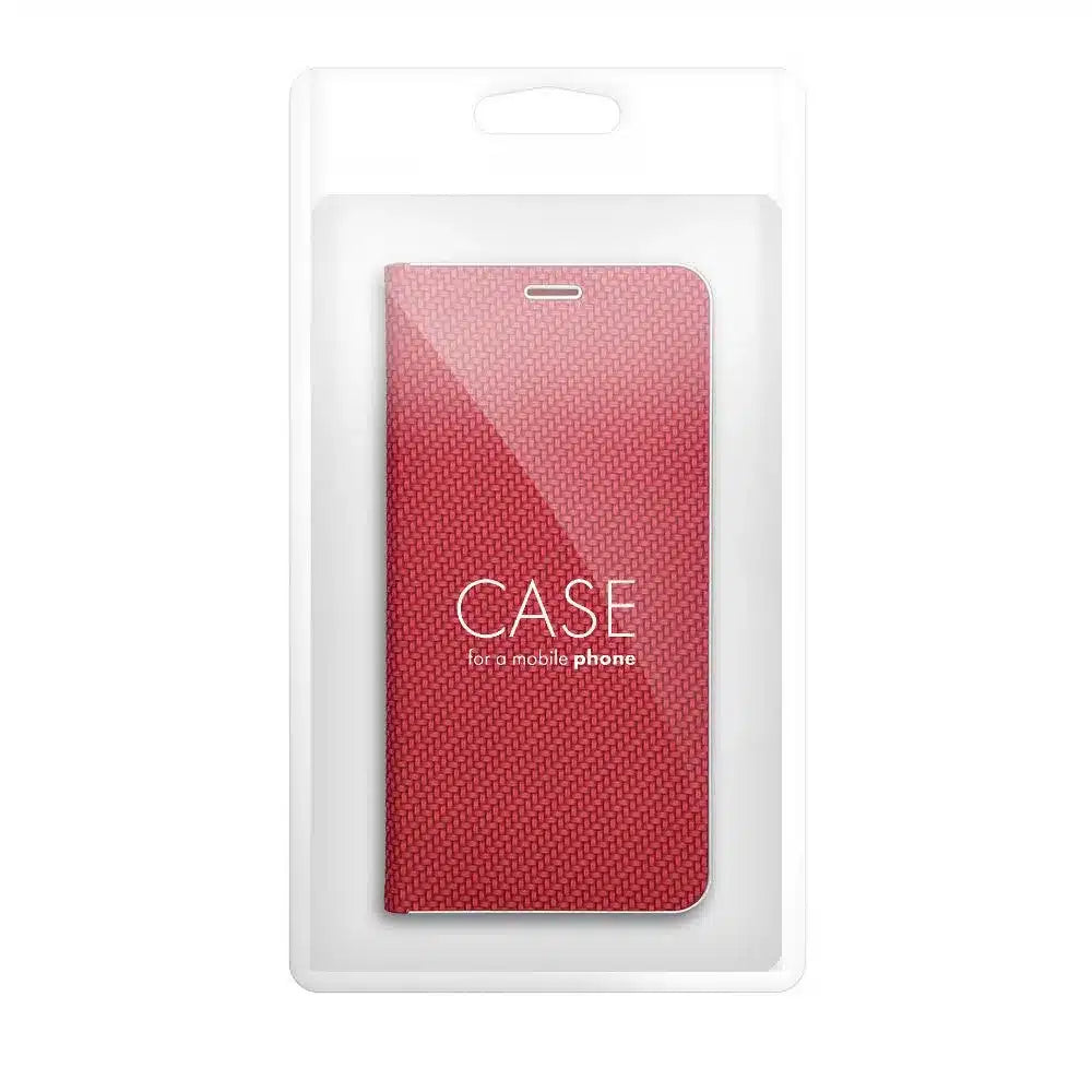 LUNA Book Carbon pouzdro pro XIAOMI Redmi 13C / POCO C65 červené