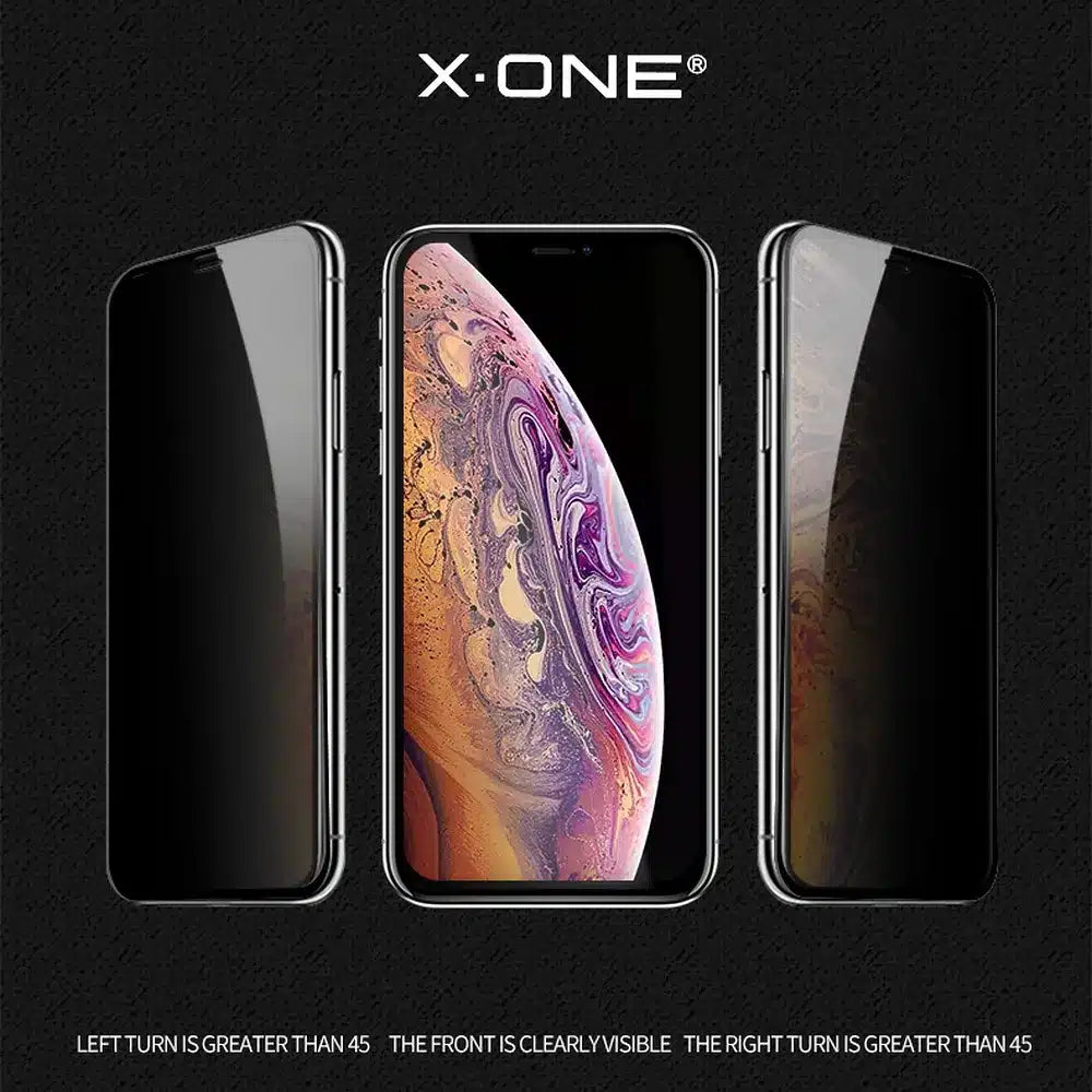 X-ONE Full Cover Extra Strong Privacy kaljeno staklo - za iPhone 15 Pro Max (puno ljepilo) crno