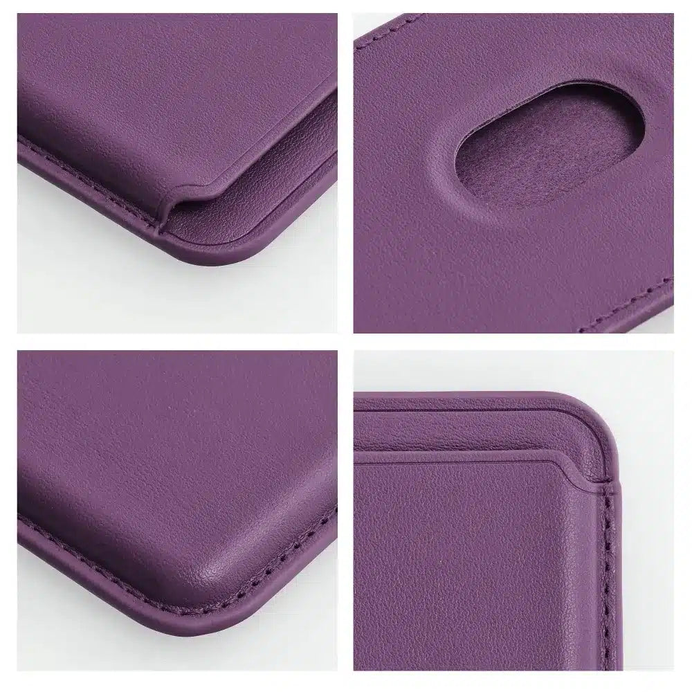 Kožený magnetický Mag Wallet lila barvy