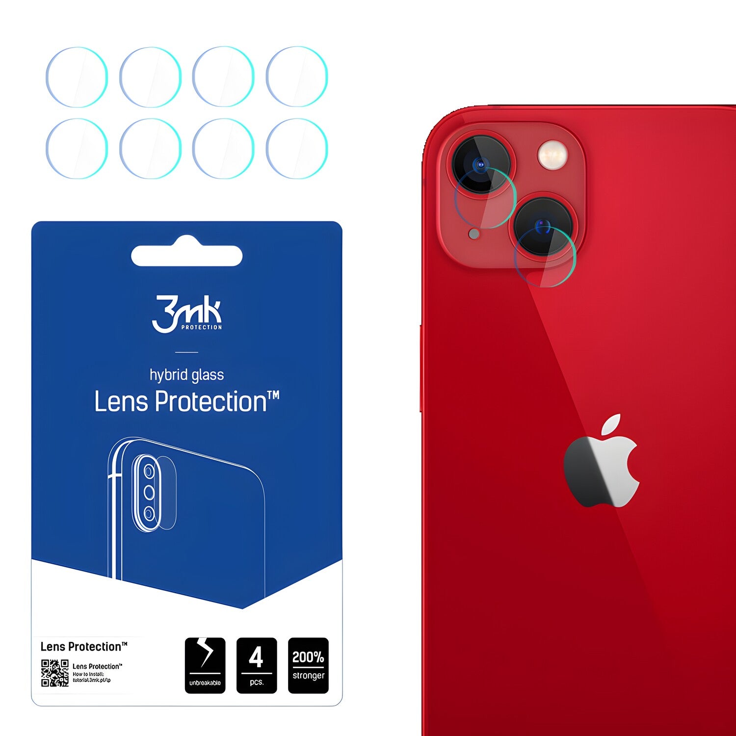 4x Staklo za kameru 3mk za Apple iPhone 13 - Prozirna KP20531