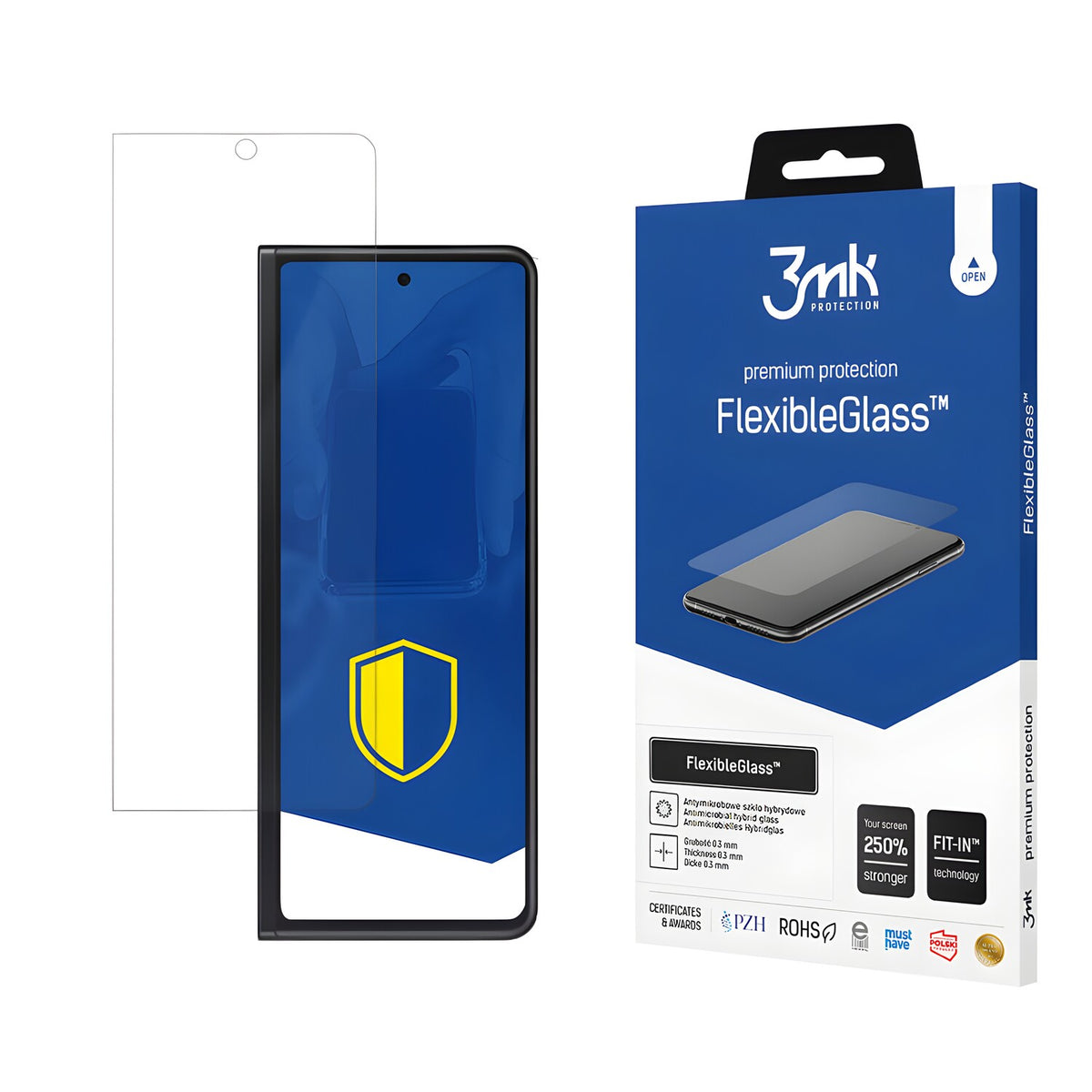 Zaštitno hibridno staklo 3mk FlexibleGlass za Samsung Galaxy Z Fold 3 - Prozirna KP20515