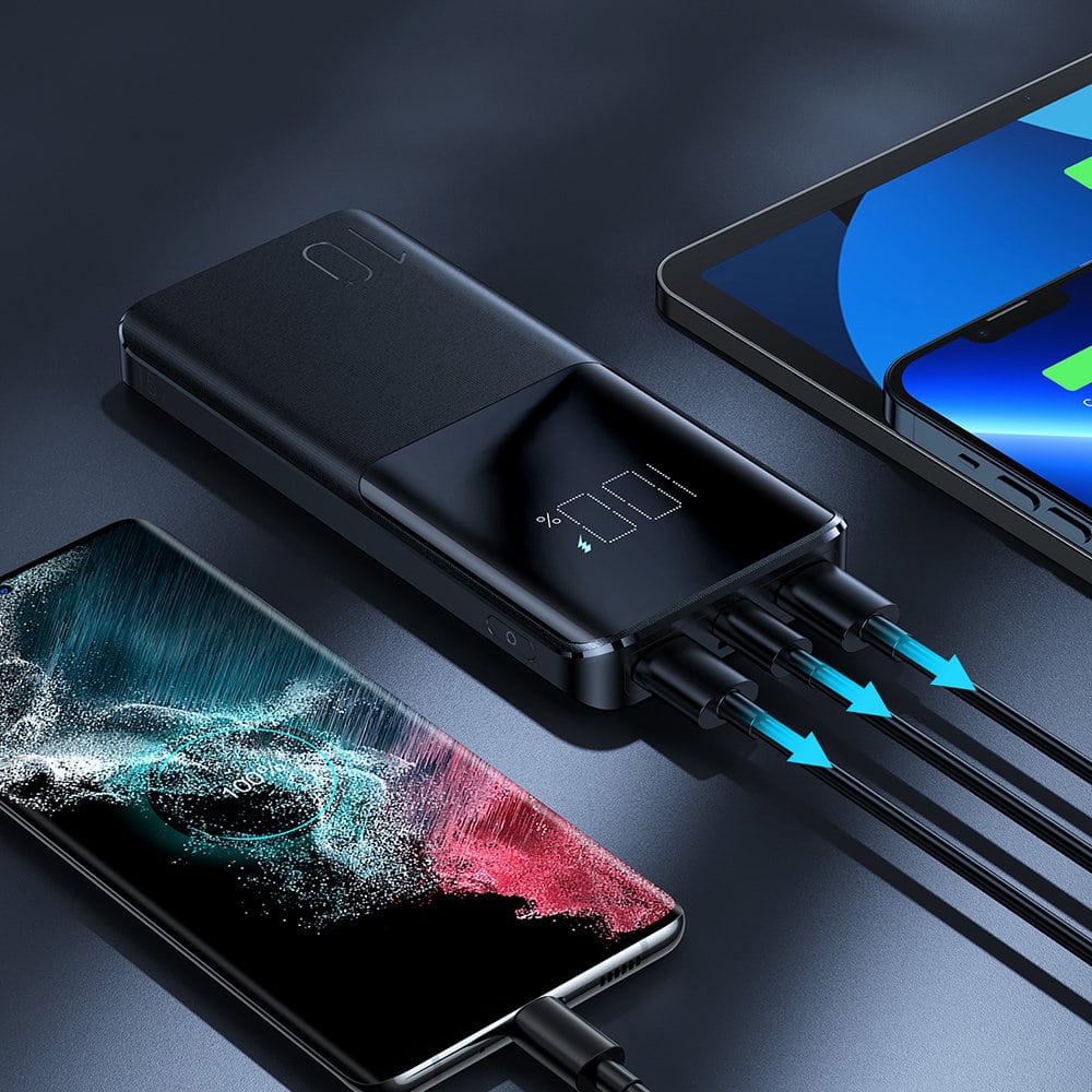 JoyRoom - Powerbanka (JR-T013) - 2x USB- Type-C- Micro-USB - s velkým digitálním displejem- 15W- 10000mAh - černá