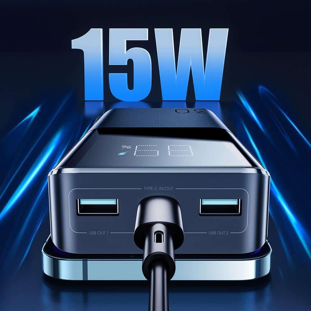 Joyroom powerbanka 30 000 mAh 15W černá (JR-T015)