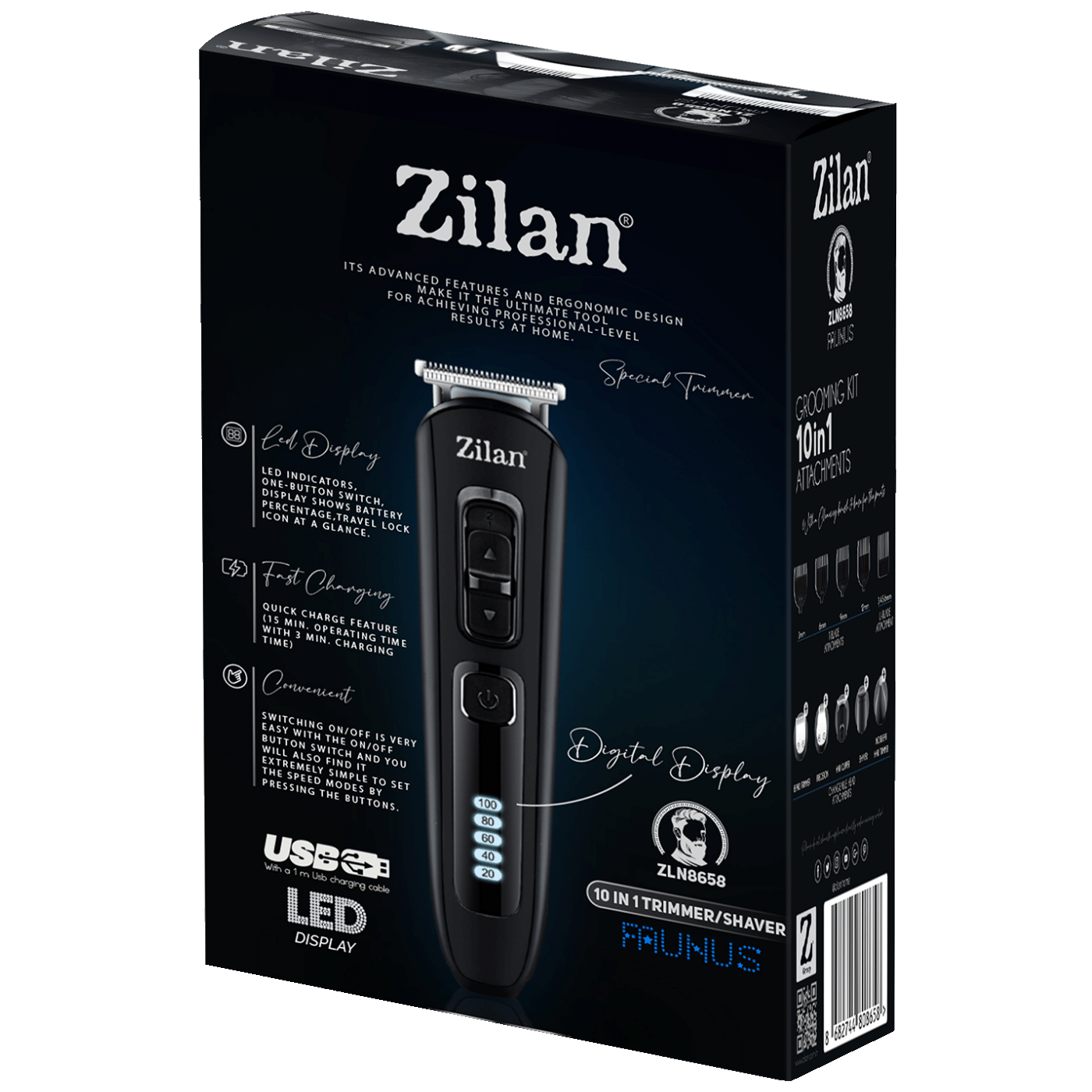 Zilan Aparat za šišanje, brijanje, trimer, 10u1 - ZLN8658/ZLN5919 Uranus