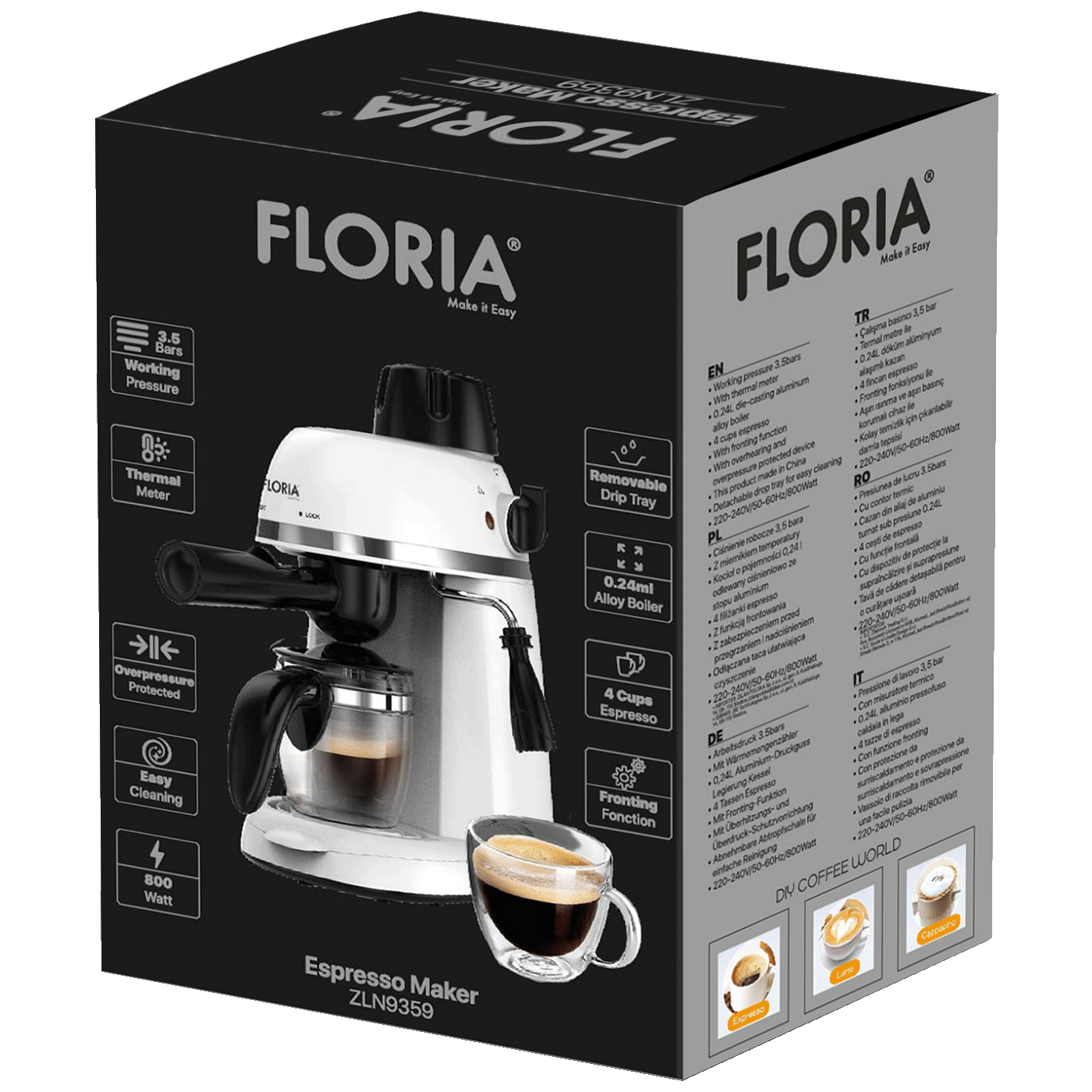 Floria Espresso kávovar, 800W - ZLN9359