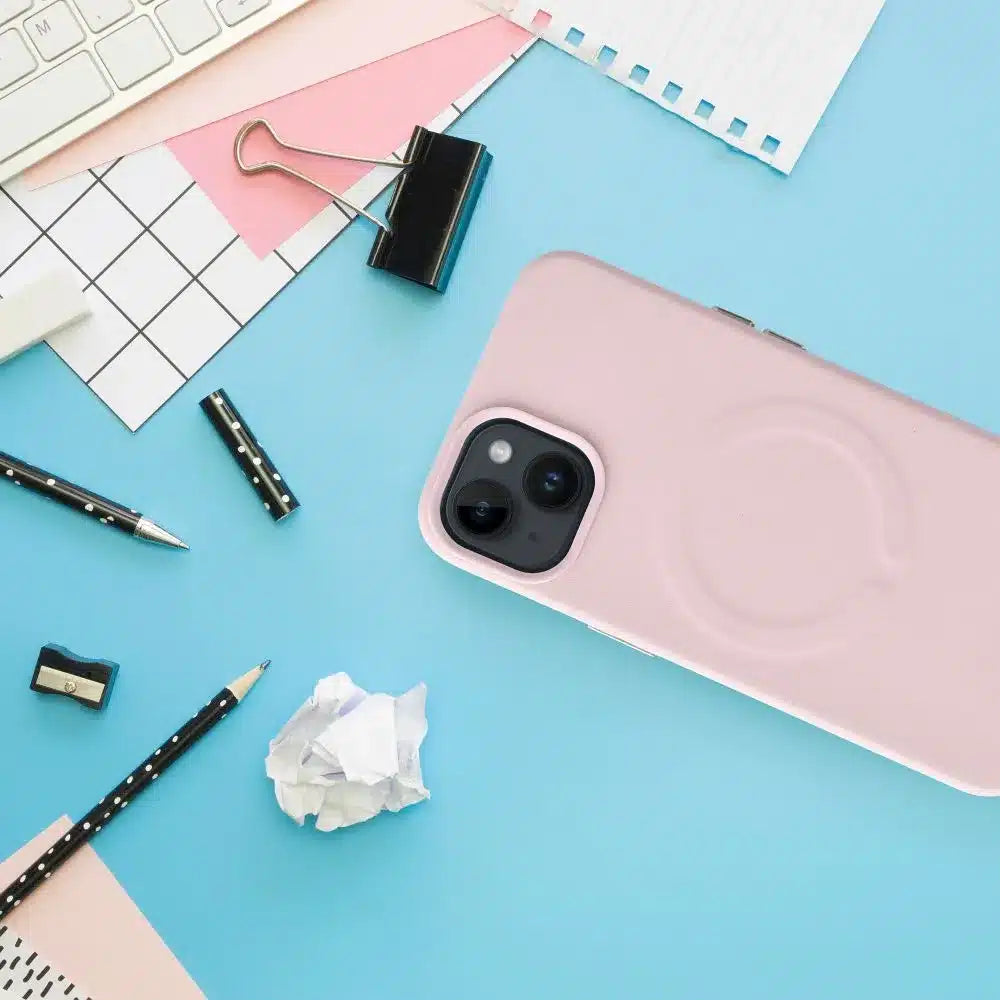 Roar kožené pouzdro Mag Case kompatibilní s MagSafe – pro iPhone 12 růžové
