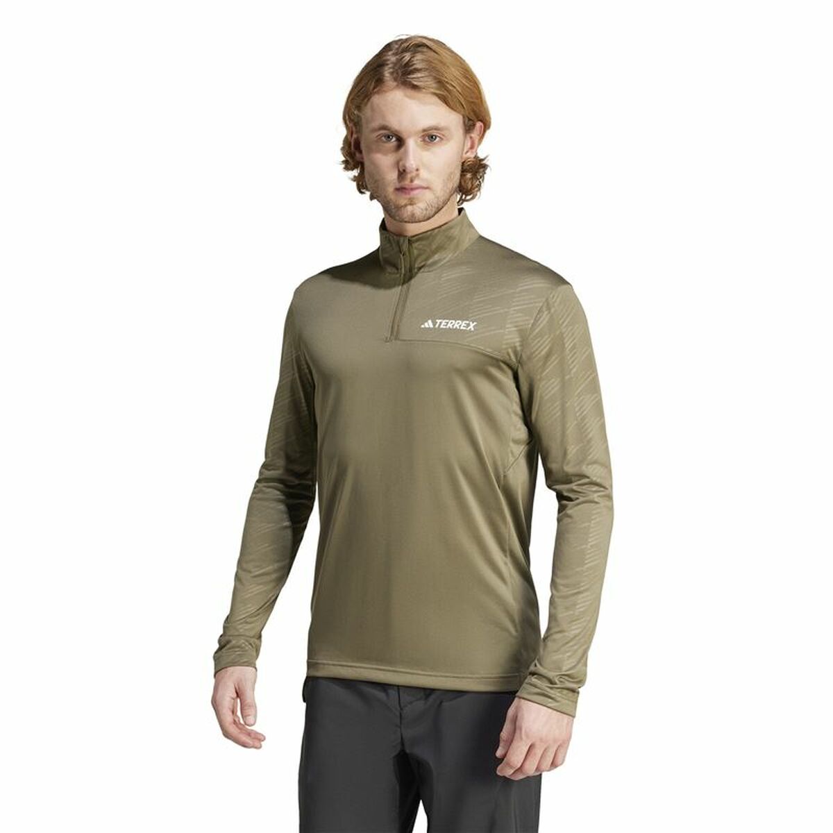Muška Majica bez Kapuljače Adidas Mt Half Zi Ls Smeđa