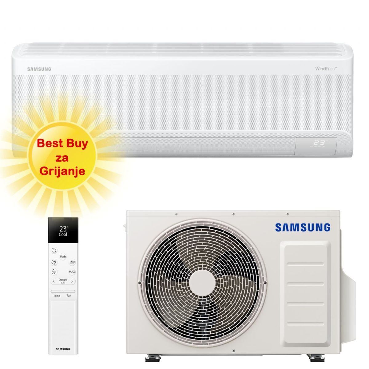 SAMSUNG KLIMA UREĐAJ 6,5kW - AR70F24C1AWN, za prostor do 70m2, A++ energetska klasa
