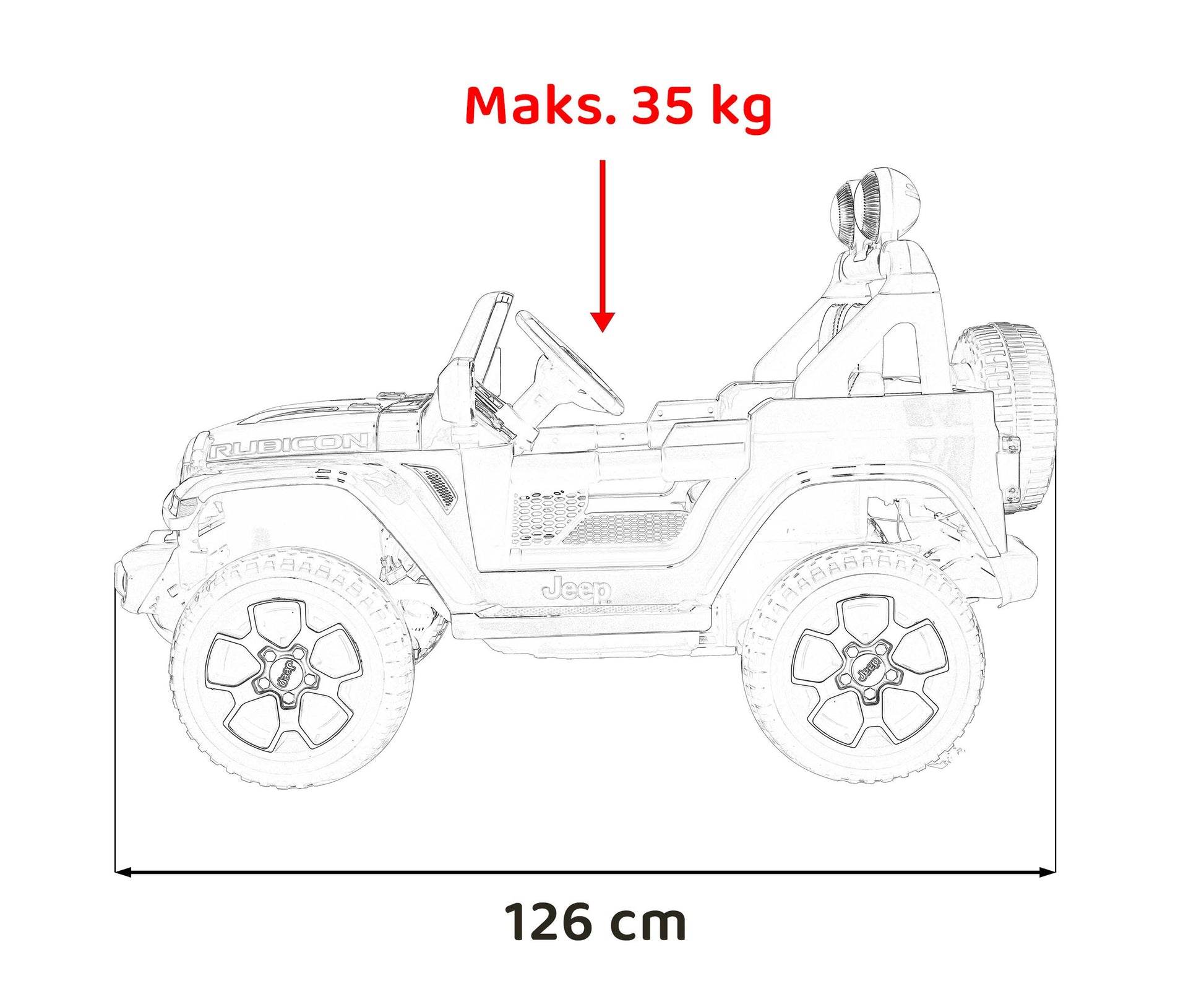Licencirani auto na akumulator Jeep Wrangler Rubicon 4x4 - narančasti