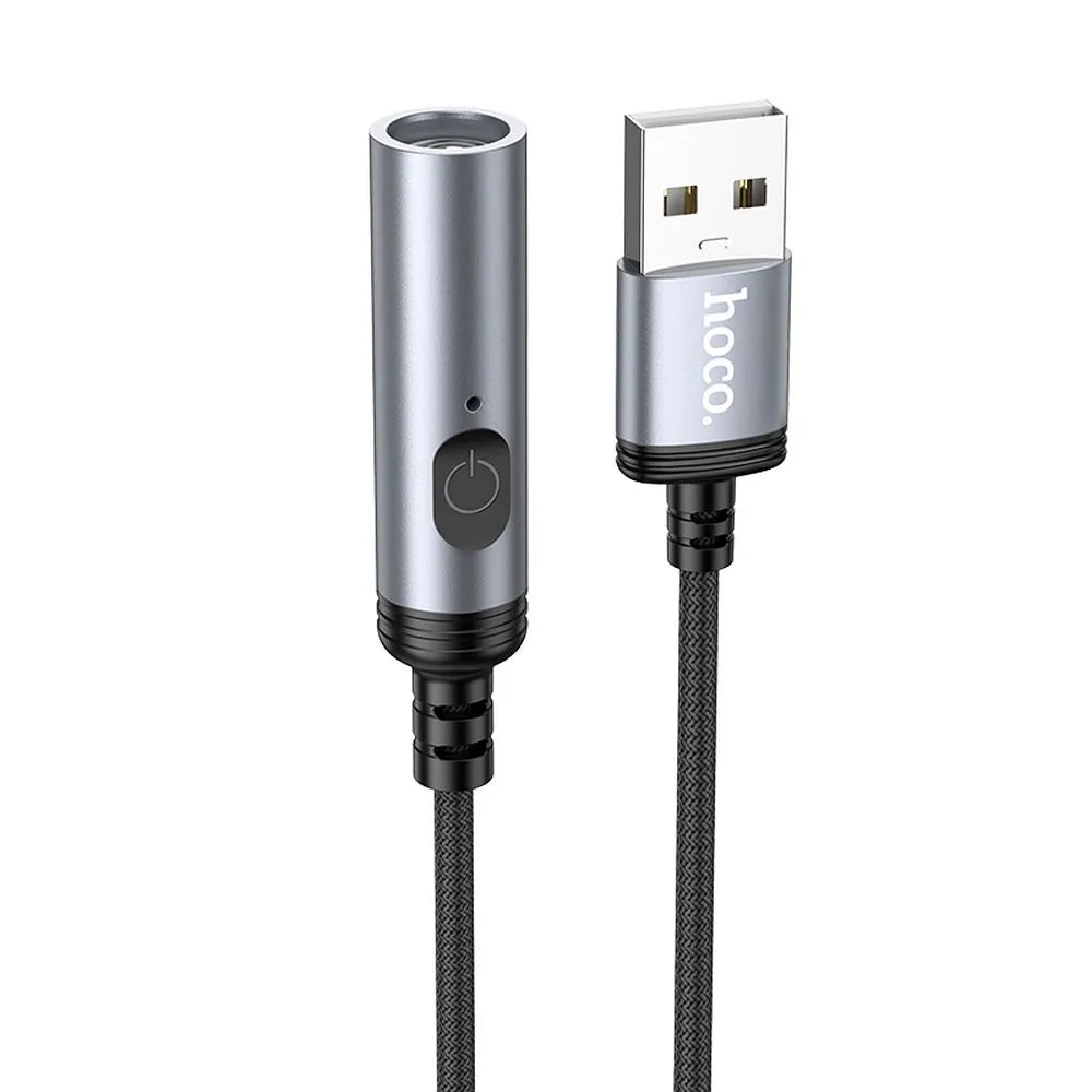 HOCO adaptér do zapalovače na USB-A konektor UA30 30 cm – černý