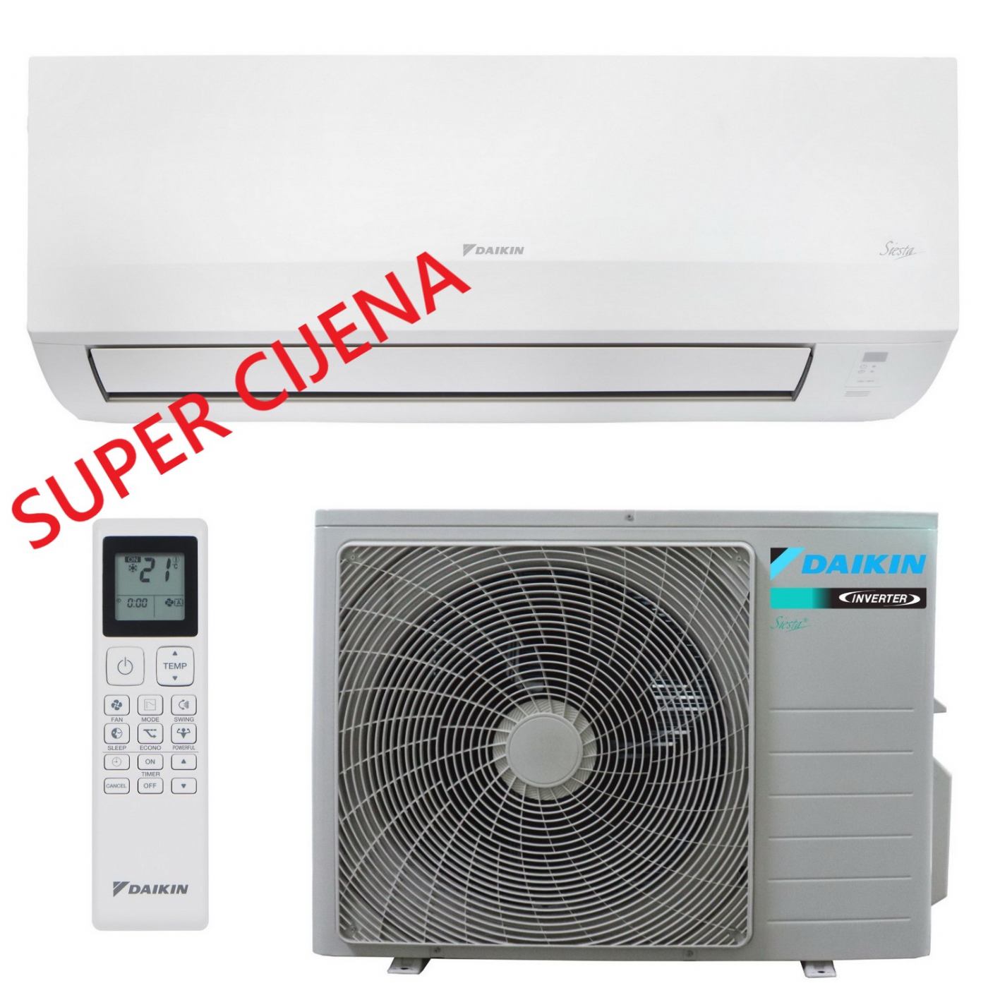 DAIKIN KLIMA UREĐAJ 5 kW - ATXC50E/ARXC50E - Siesta, za prostor do 50m2, A++ energetska klasa