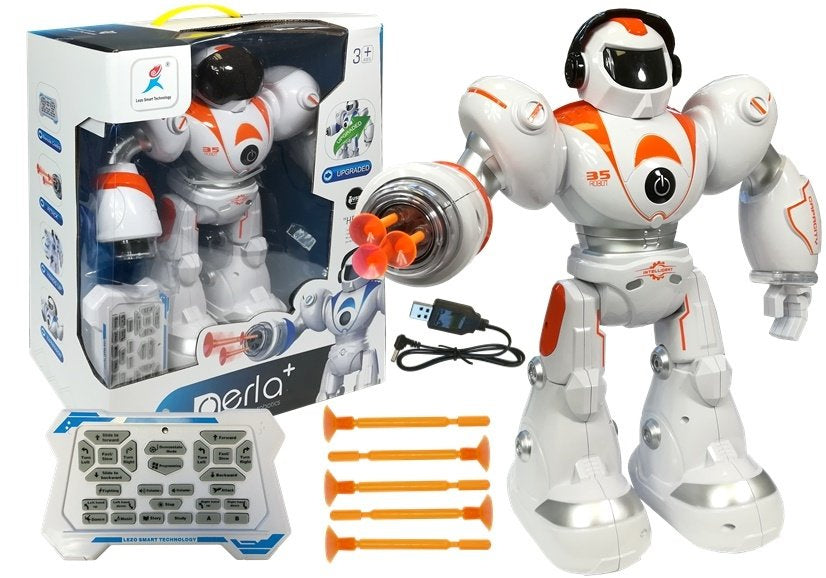 Robot na daljinsko upravljanje Fires Bullets - bijeli