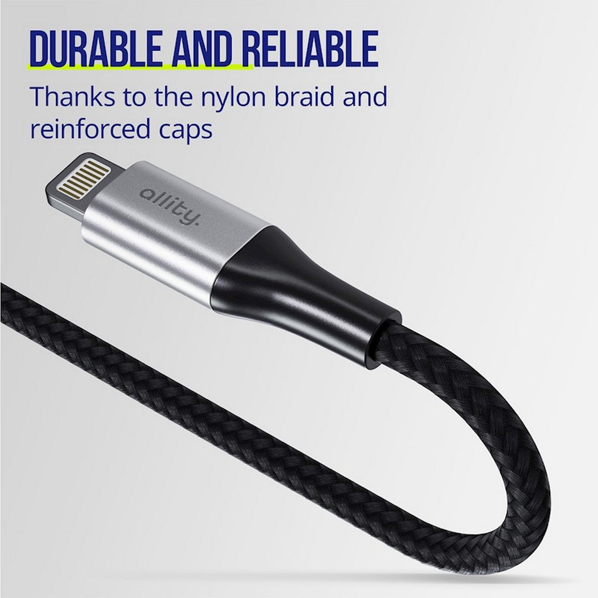 ALLITY kabel AUC-01 USB-C - Lightning 1,0 m 27W CRNI