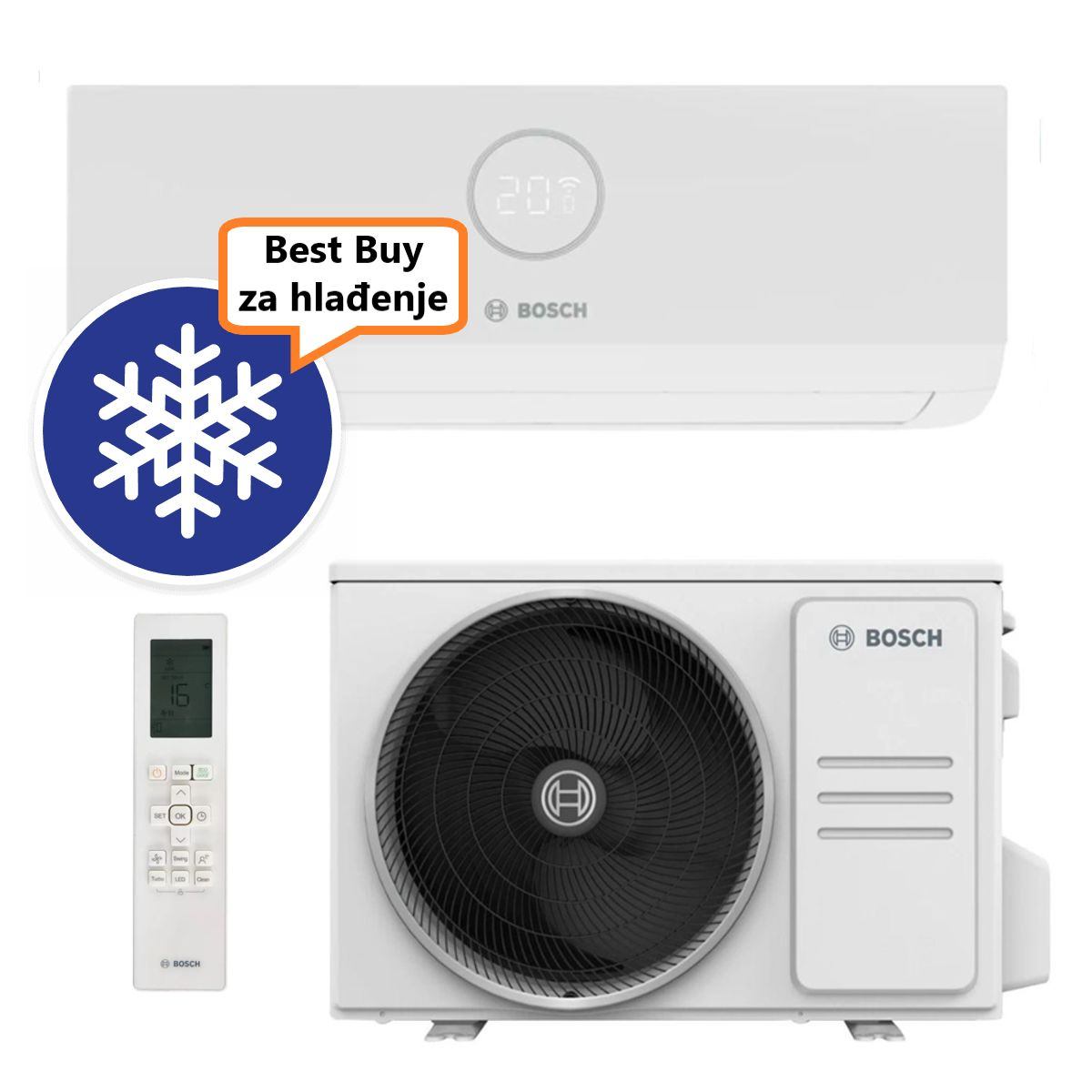 BOSCH KLIMA UREĐAJ 3,5kW CL3000i-Set 35 WE, za prostor do 35m2, A++ energetska klasa, R32