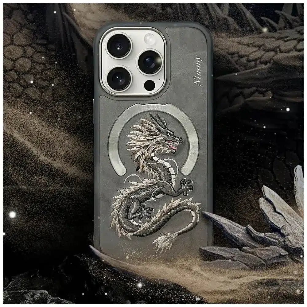 NIMMY DRAGON kryt kompatibilní s MagSafe pro iPhone 16 Pro Max šedý