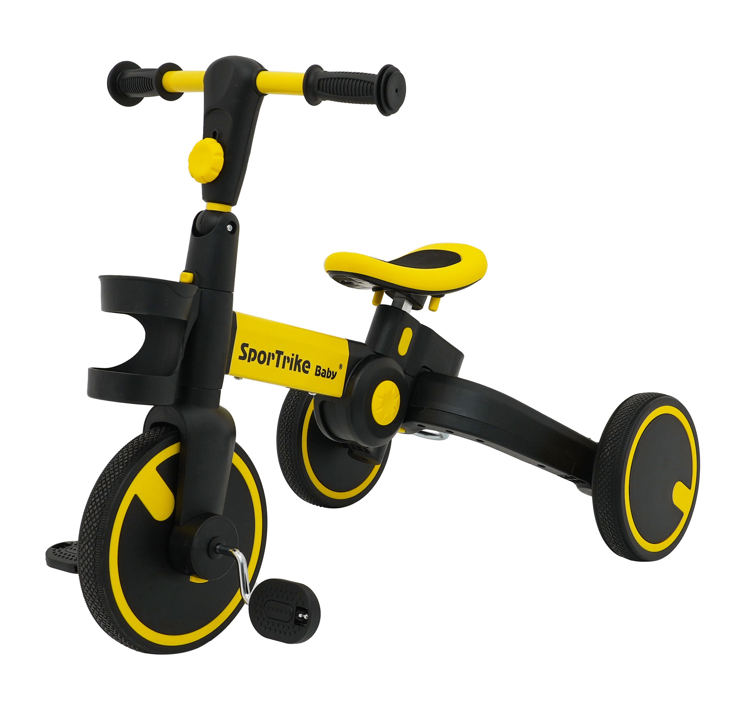 Tricikl Happy Bike 3in1 - žuti