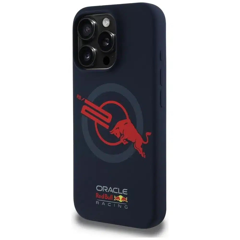 RED BULL iPhone 16 Pro kryt kompatibilní s MagSafe (Silicon ORBR20 Logo Red Lining) námořnická modrá