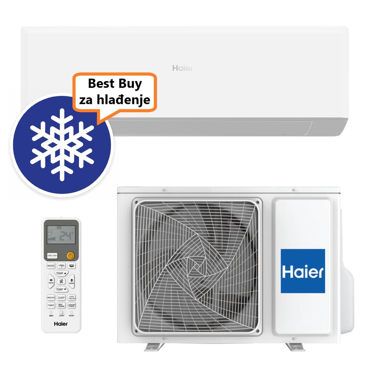 HAIER KLIMA UREĐAJ 3,5 kW AS35RBAHRA-PL/1U35YESFRA-4 - Revive Plus, za prostor do 35m2, A++ energetska klasa