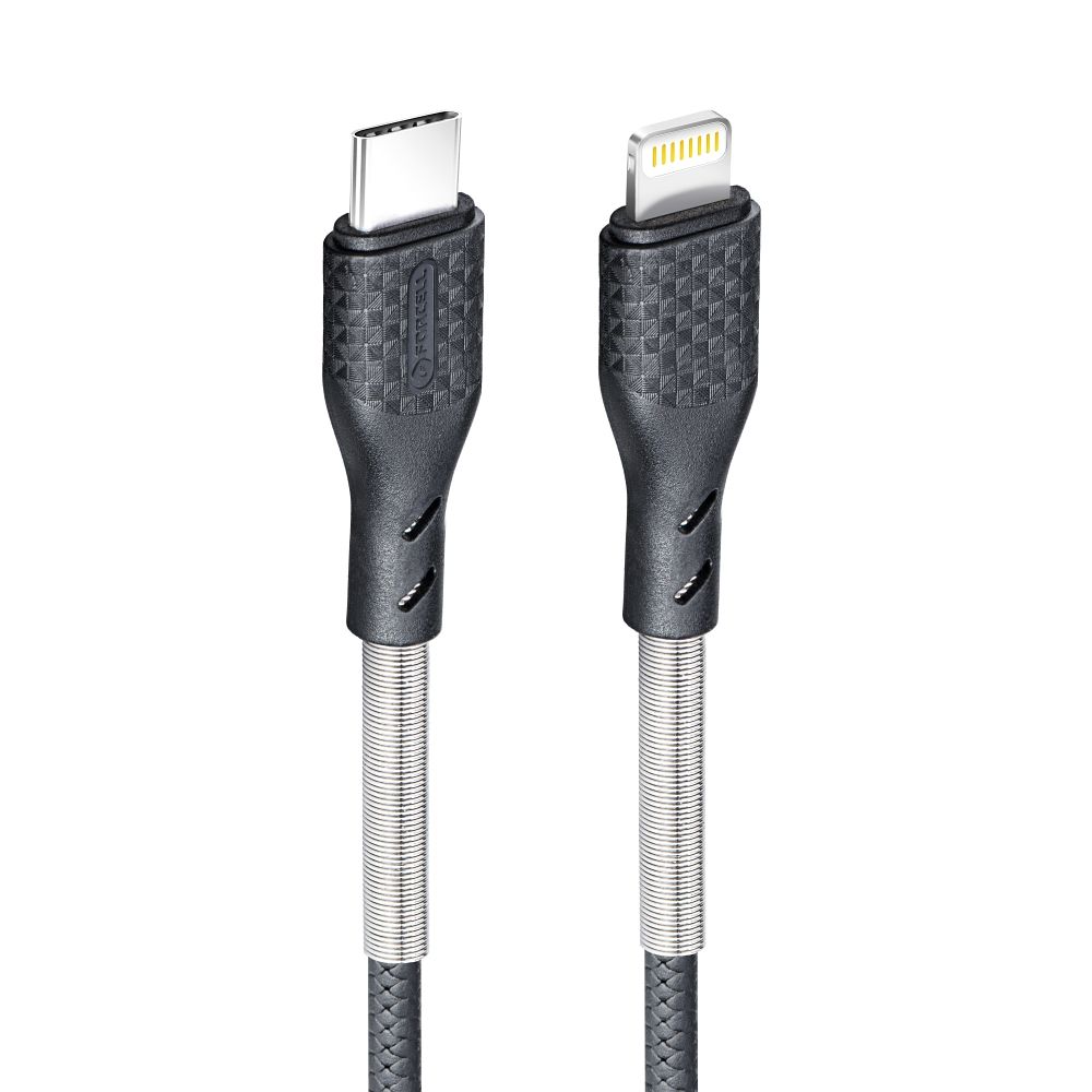 FORCELL Karbonový kabel Type-C na Lightning 8pin Power Delivery PD27W CB-01C černý 1 metr