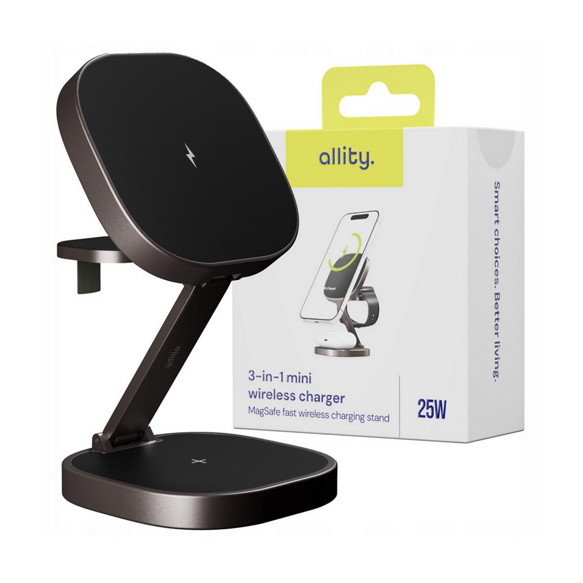 ALLITY bežični punjač AWC-220-25WMS 25W grafit 3u1