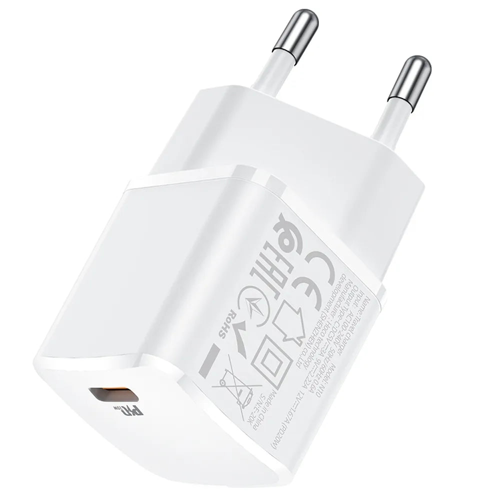 HOCO síťová nabíječka Type C Power Delivery 20W Starter N10 bílá