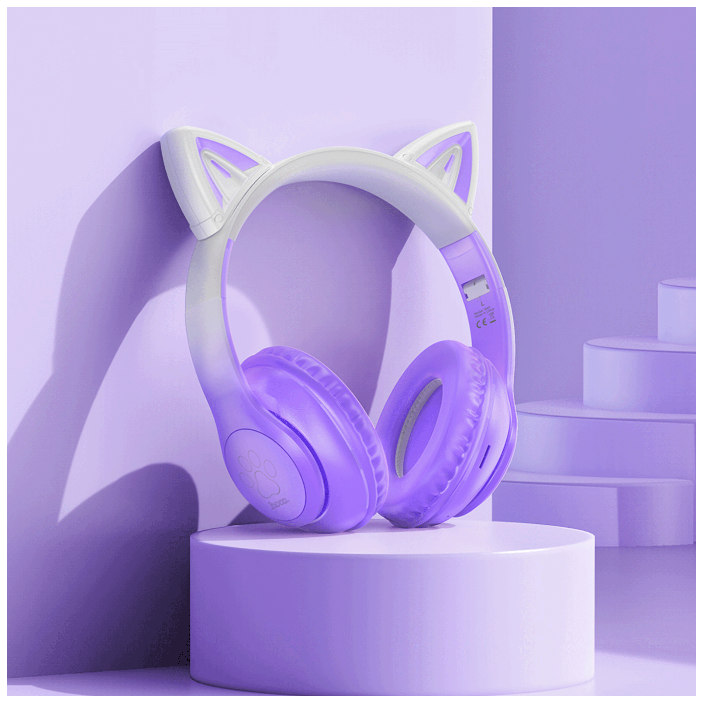 hoco. Slušalice bežične sa mikrofonom, Bluetooth - W42 Cat Ears, Cherry Blossom