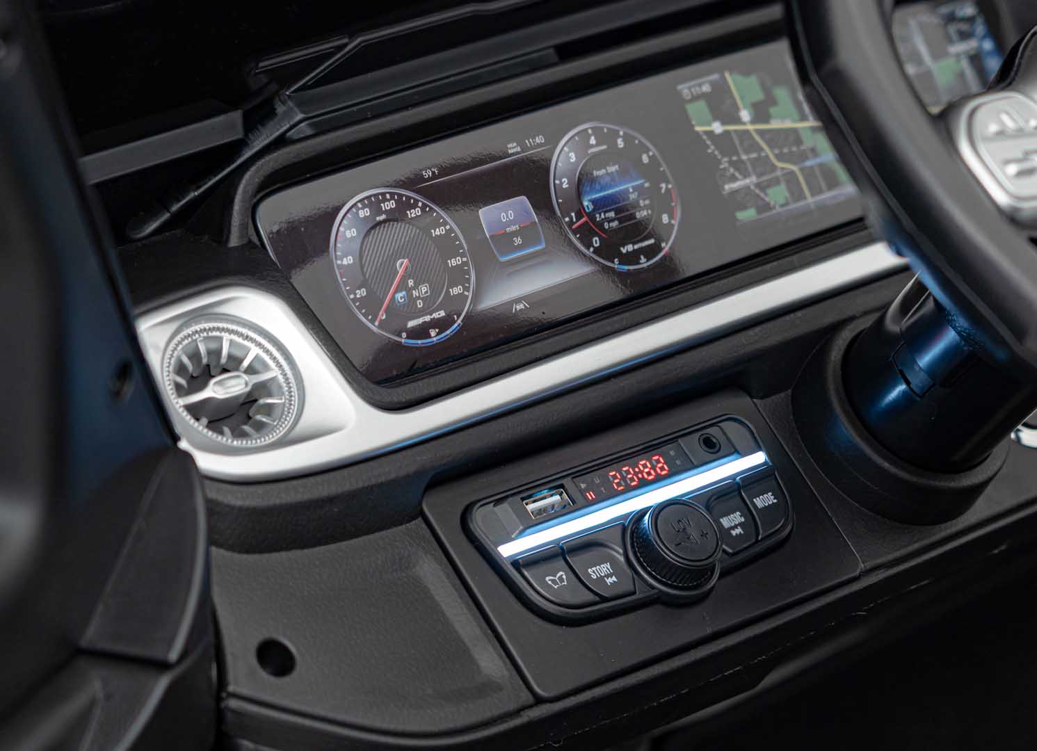 Licencirani auto na akumulator Mercedes Benz G63 AMG XXL 4x4 - dvosjed - crni