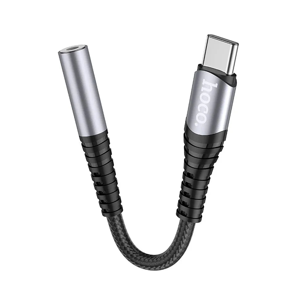 Hoco LS33 AUX 3,5 mm na USB C adaptér, šedý
