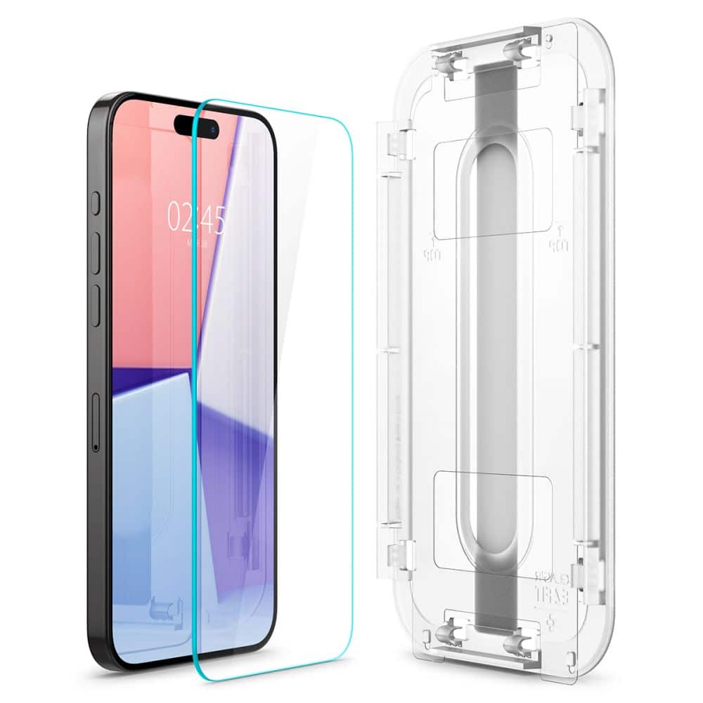 Kaljeno staklo SPIGEN GLAS.TR EZ FIT IPHONE 15 PRO prozirno