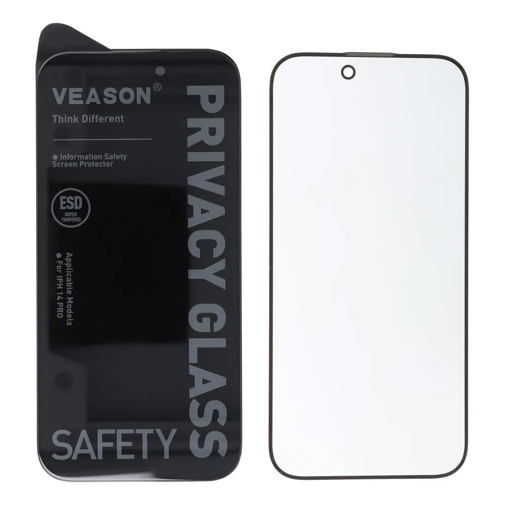 Kaljeno staklo 6D Pro Veason Privacy Glass – za iPhone 13 Pro Max / iPhone 14 Plus crno