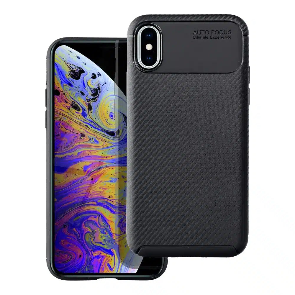 CARBON PREMIUM maska pro iPhone X/XS černá