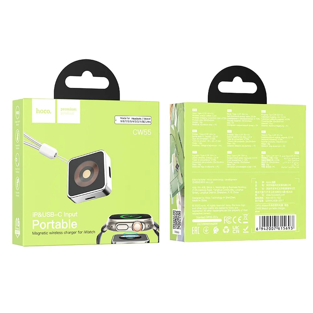 Indukční nabíječka HOCO pro Apple Watch 2.5W CW55 stříbrná