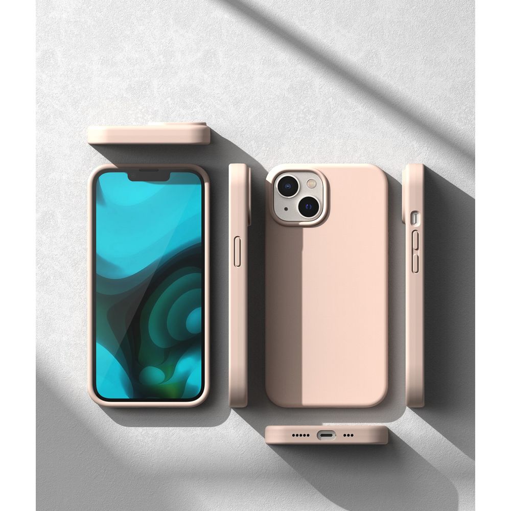 RINGKE SILIKONOVÉ POUZDRO PRO IPHONE 14 PLUS / 15 PLUS PINK SAND