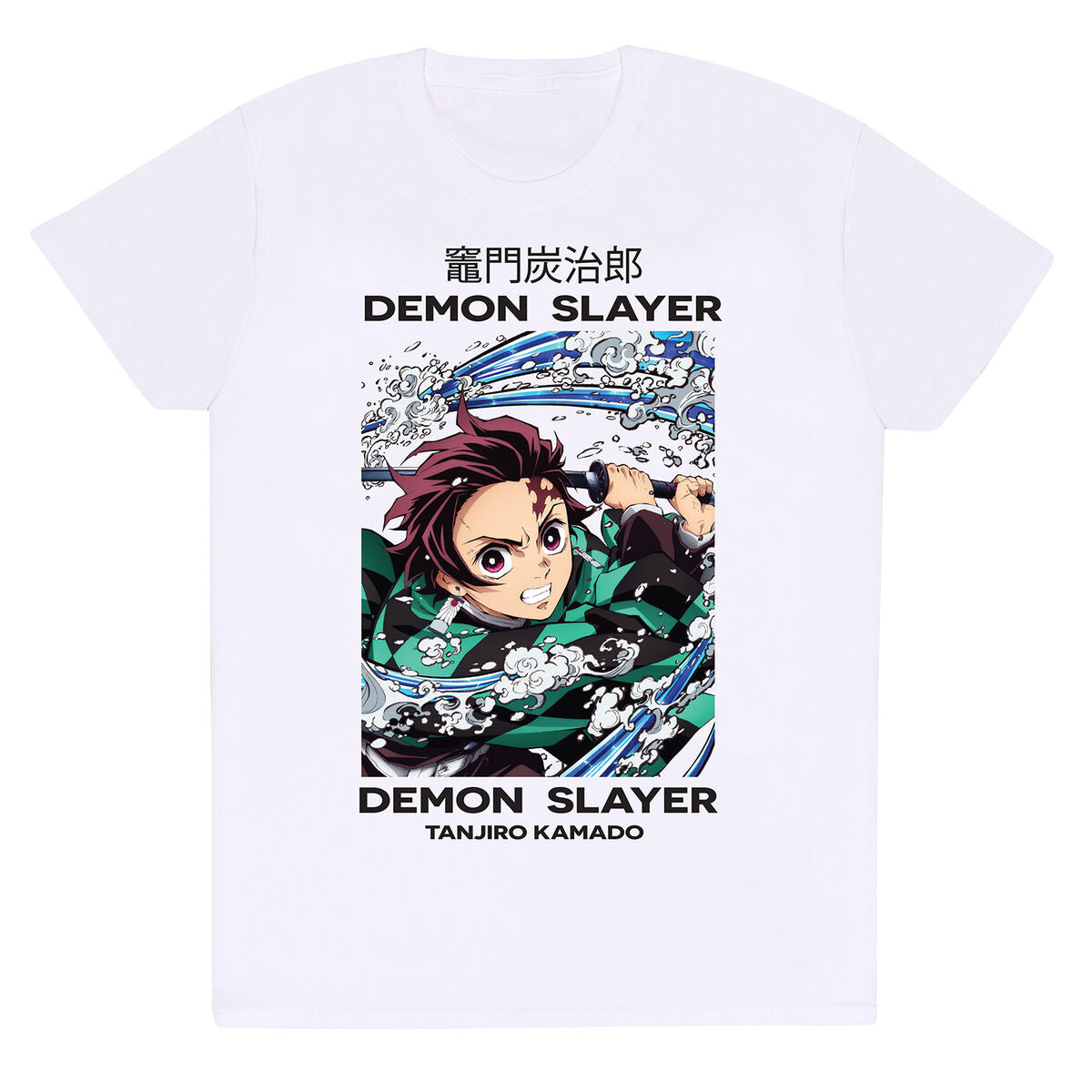 Majica Kratkih Rukava Demon Slayer Whirlpool Bijela Uniseks