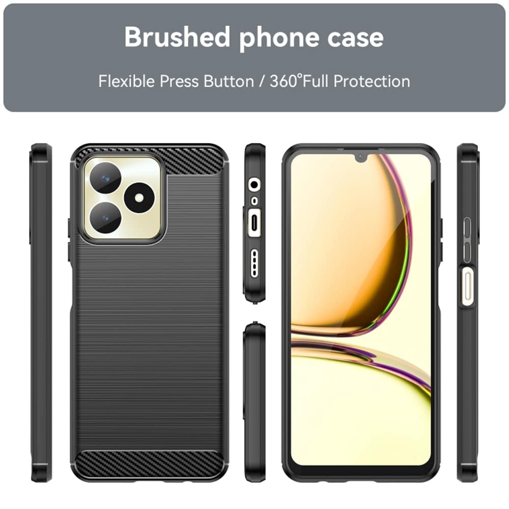 Techsuit Carbon Silicone maska za Realme C53 - crna