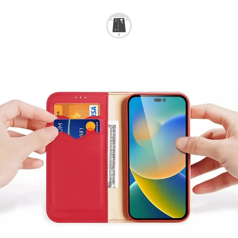 Dux Ducis Hivo pouzdro z kůže pro Apple iPhone 15 Pro Max červené