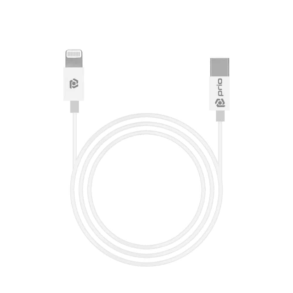 Prio Charge&Sync USB C na Lightning kabel MFi certifikovaný 1m bílý